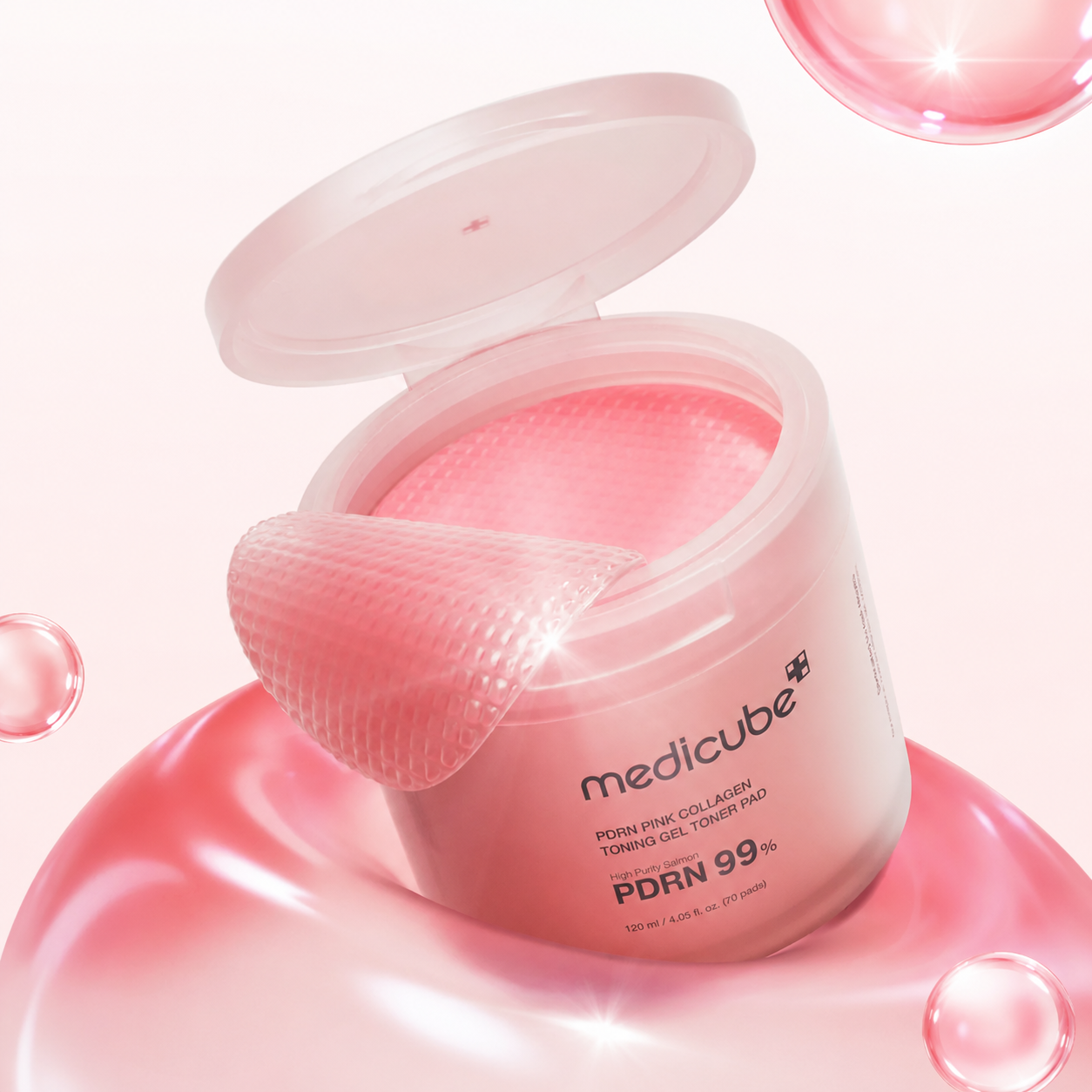 MEDICUBE PDRN Pink Collagen Toning Gel Toner Pad