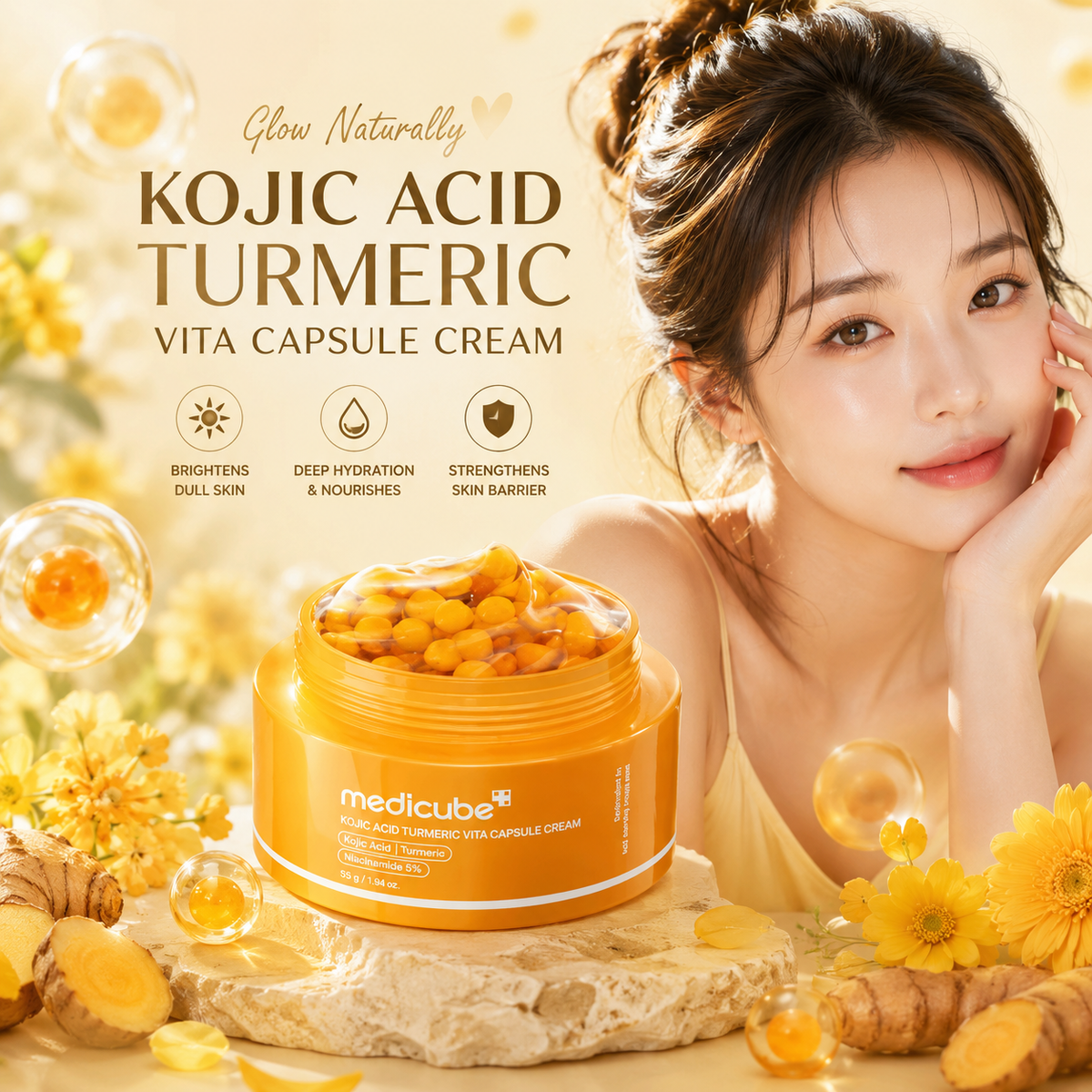 MEDICUBE Kojic Acid Turmeric Vita Capsule Cream