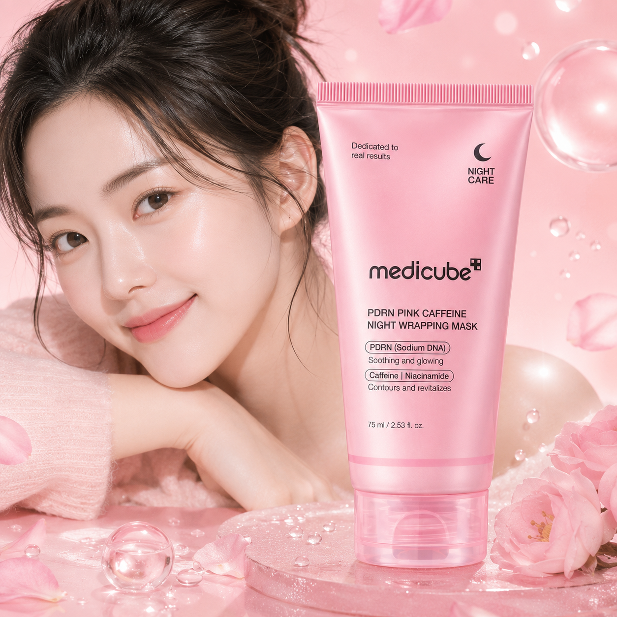 MEDICUBE PDRN Pink Caffeine Night Wrapping Mask