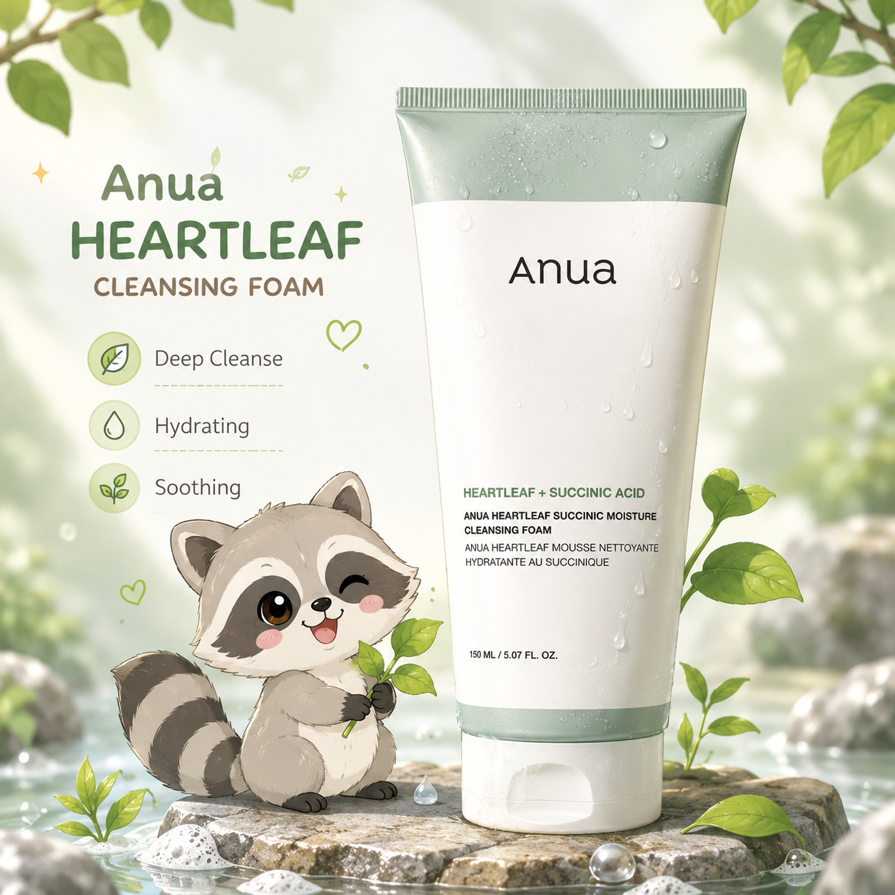 ANUA Heartleaf Succinic Moisture Cleansing Foam