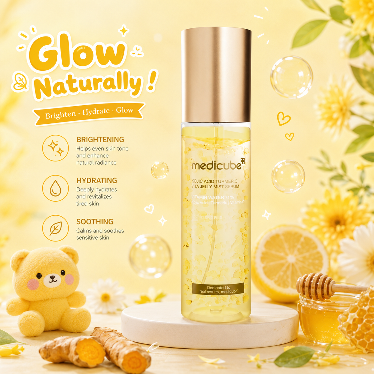 MEDICUBE Kojic Acid Turmeric Vita Jelly Mist Serum
