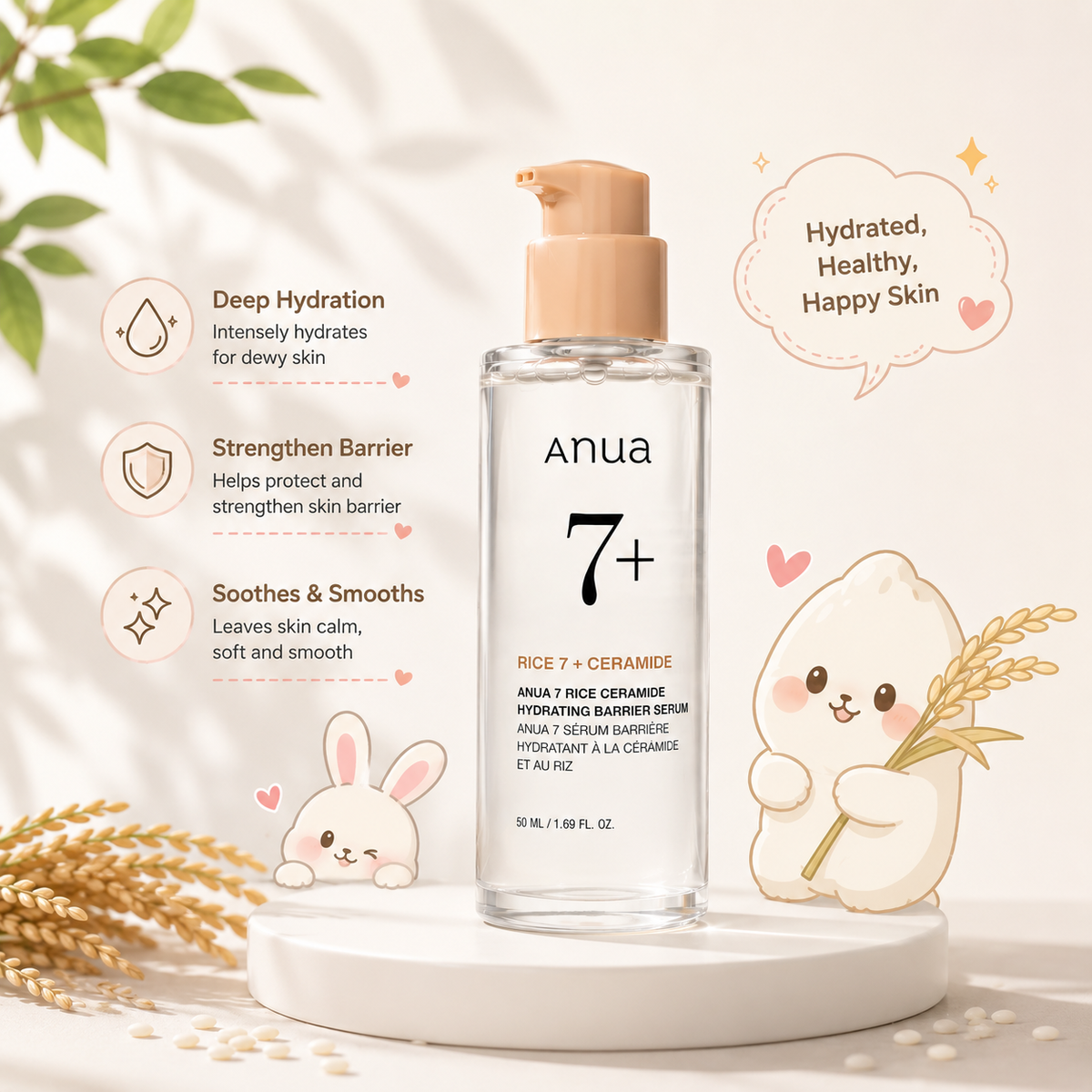 ANUA Rice Ceramide 7 Hydrating Barrier Serum