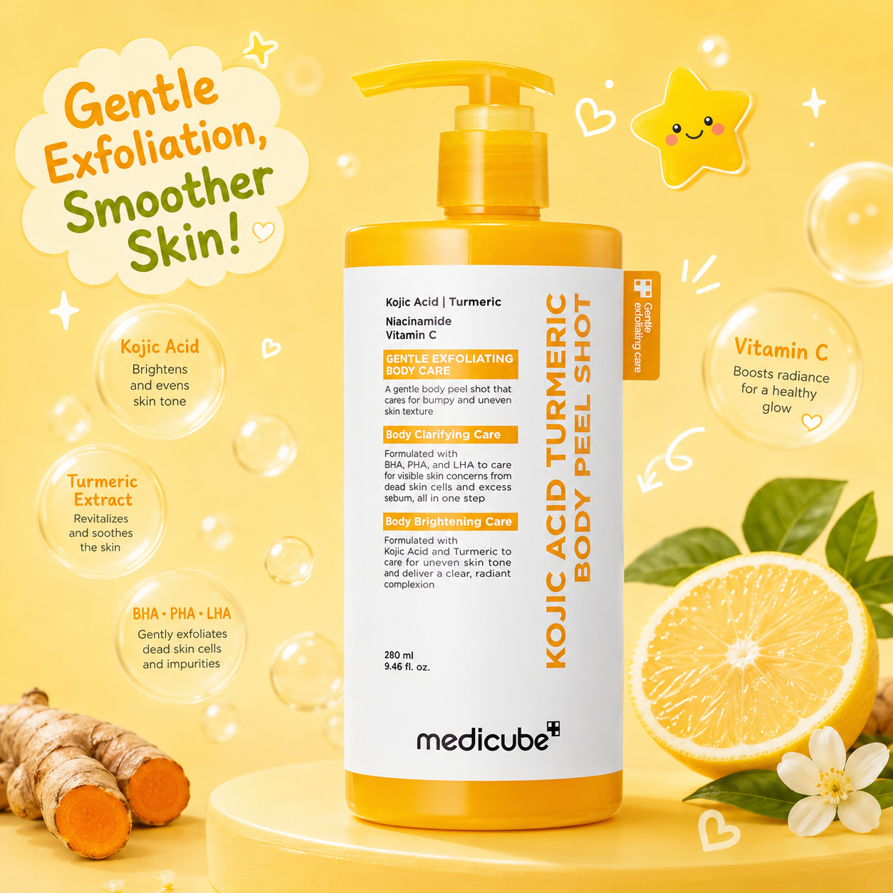 MEDICUBE Kojic Acid Turmeric Body Peel Shot