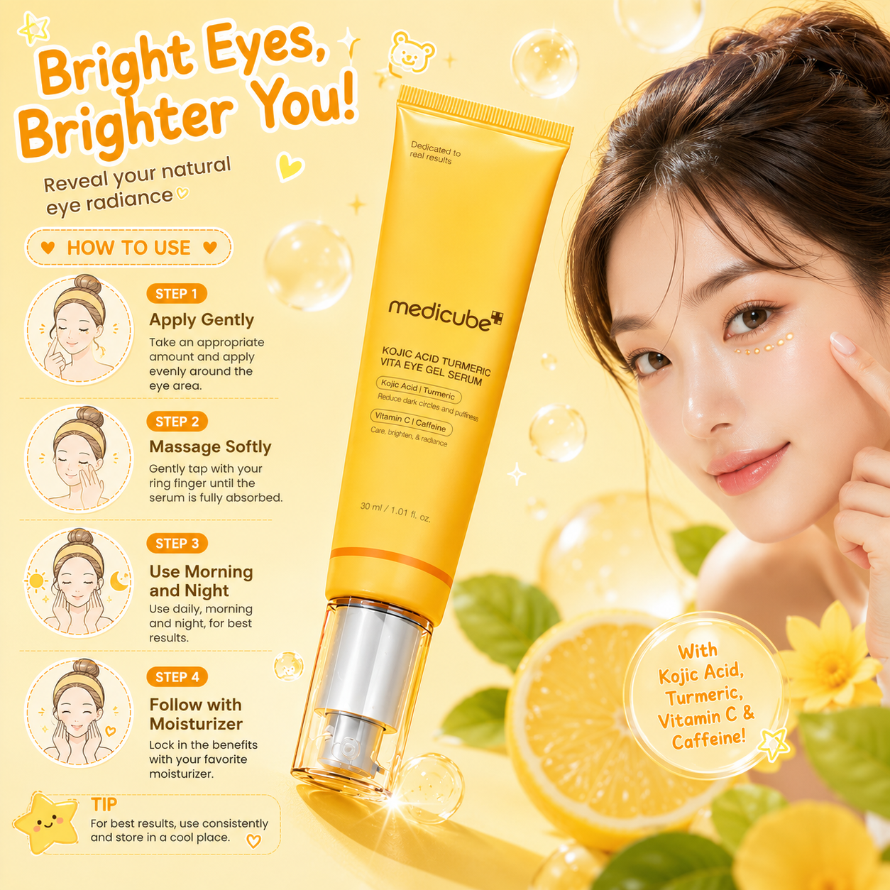 MEDICUBE Kojic Acid Turmeric Vita Eye Gel Serum