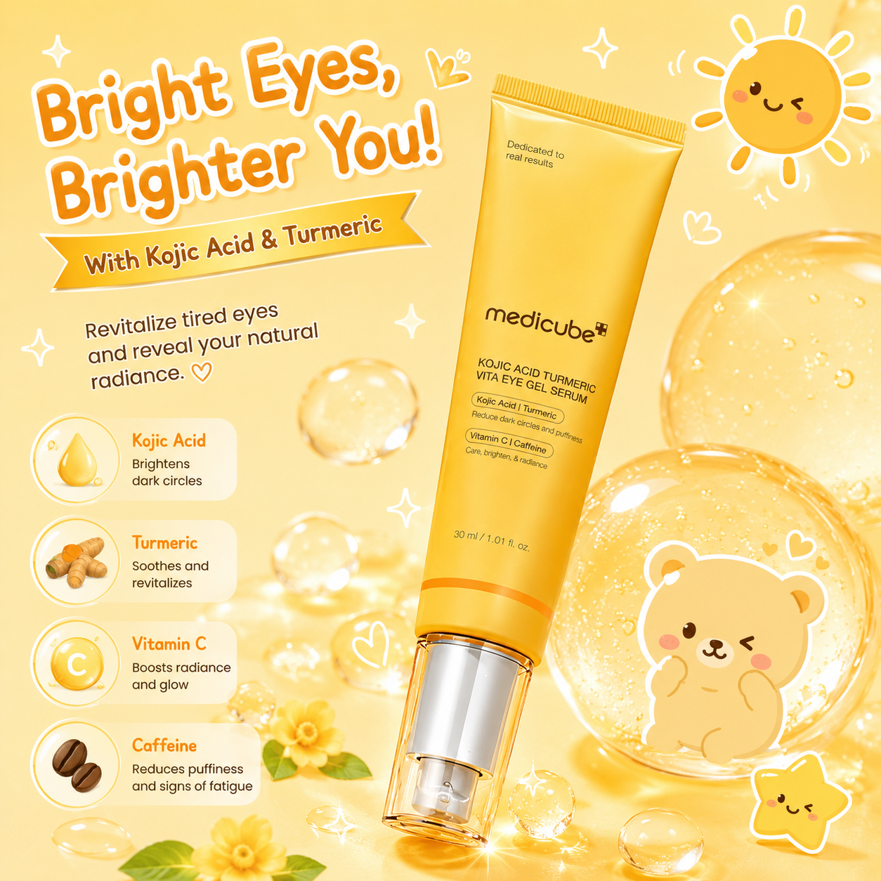 MEDICUBE Kojic Acid Turmeric Vita Eye Gel Serum