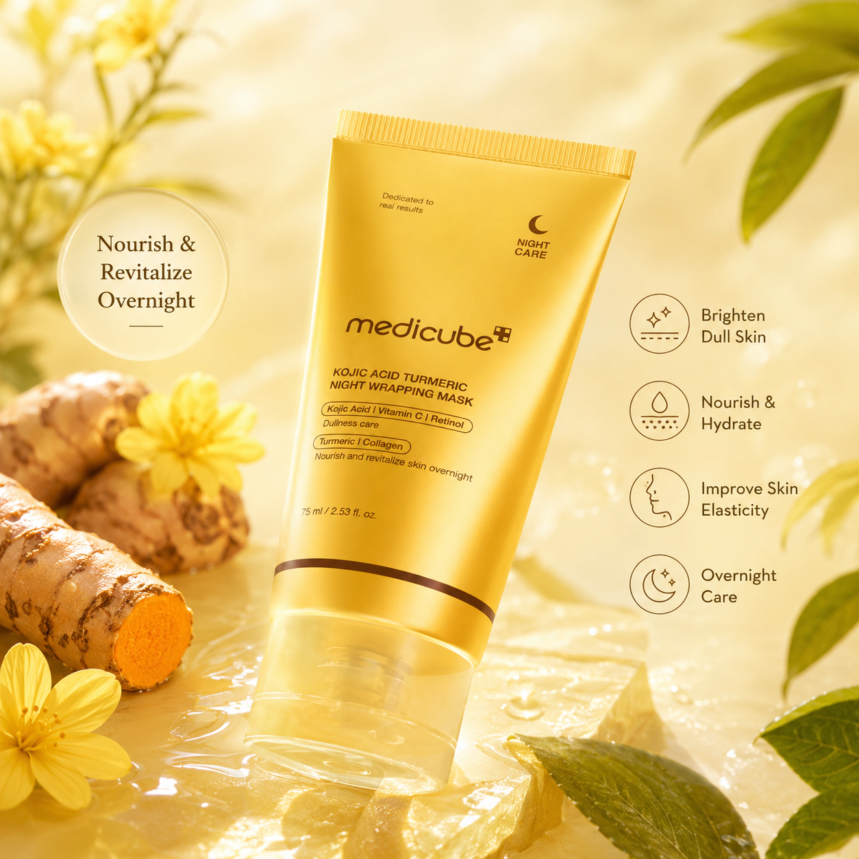 MEDICUBE Kojic Acid Turmeric Night Wrapping Mask