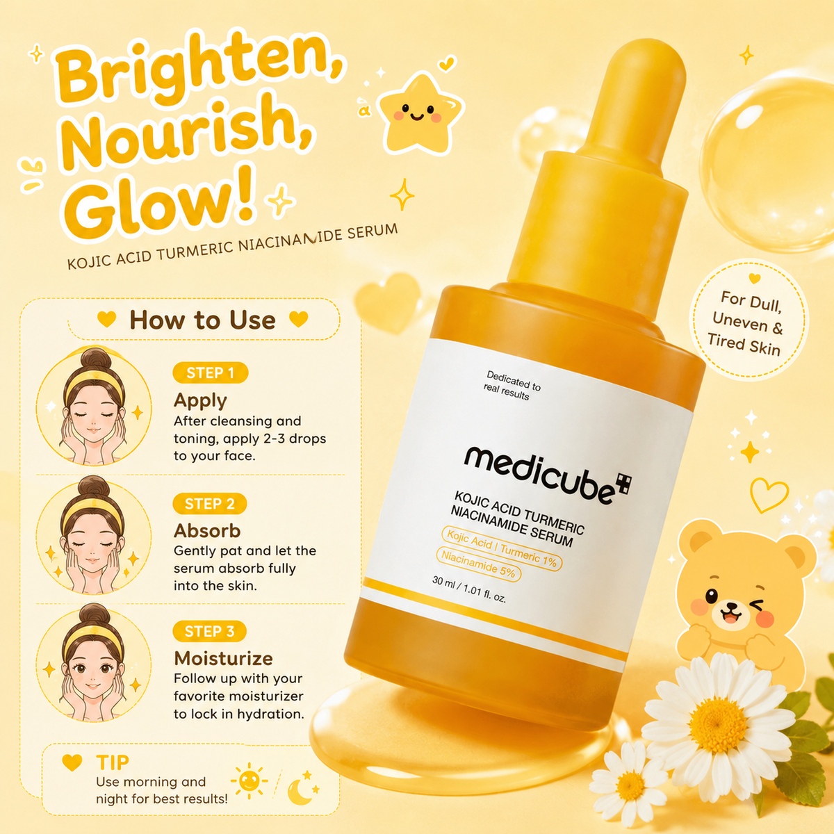 MEDICUBE Kojic Acid Turmeric Niacinamide Serum