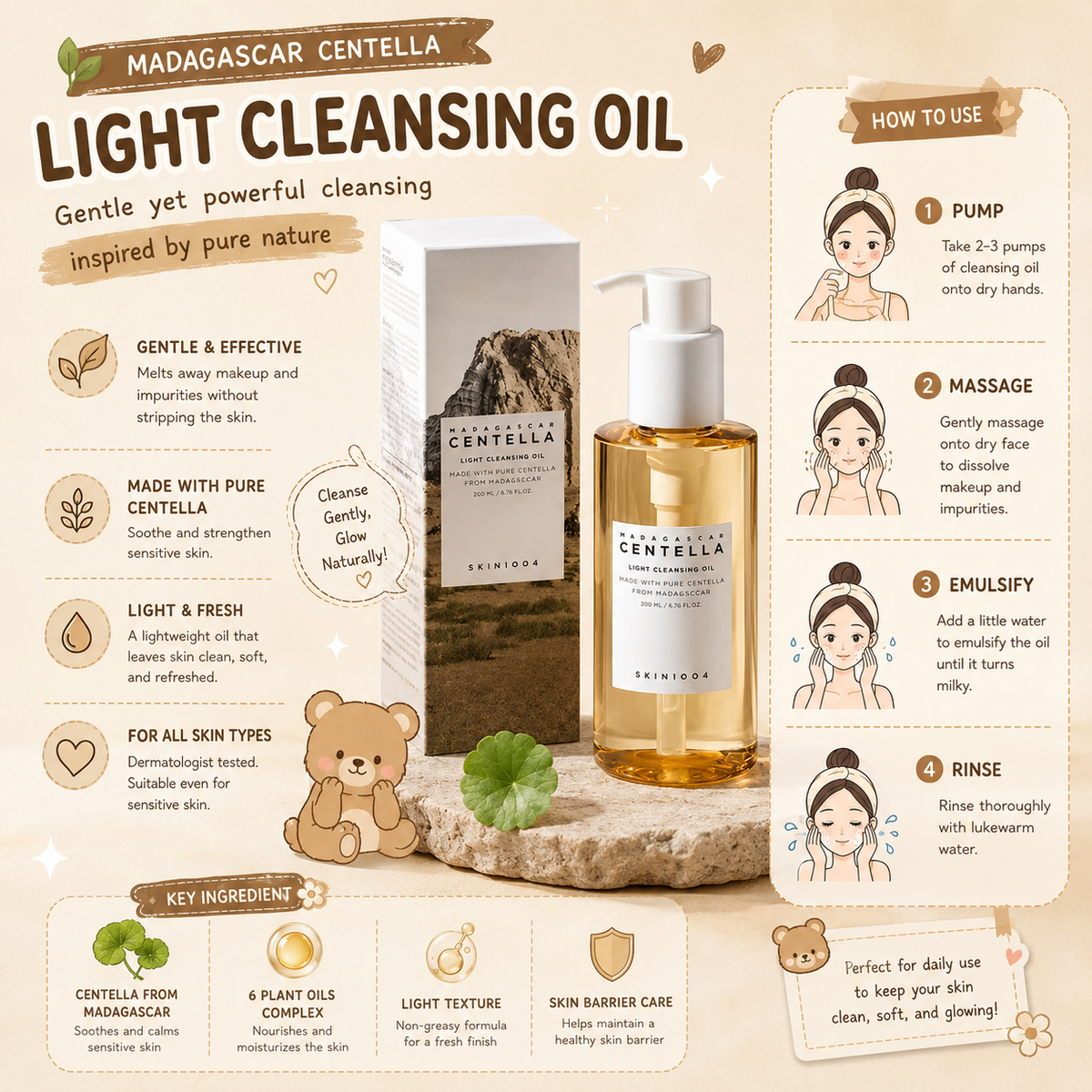 SKIN1004 Centella Light Cleansing Oil