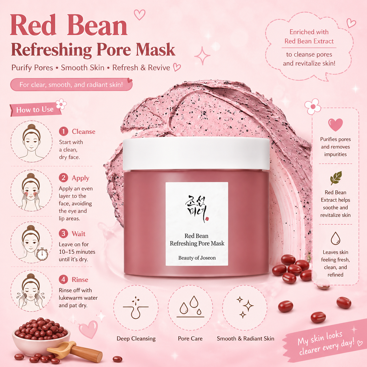 BEAUTY OF JOSEON Red Bean Refreshing Pore Mask