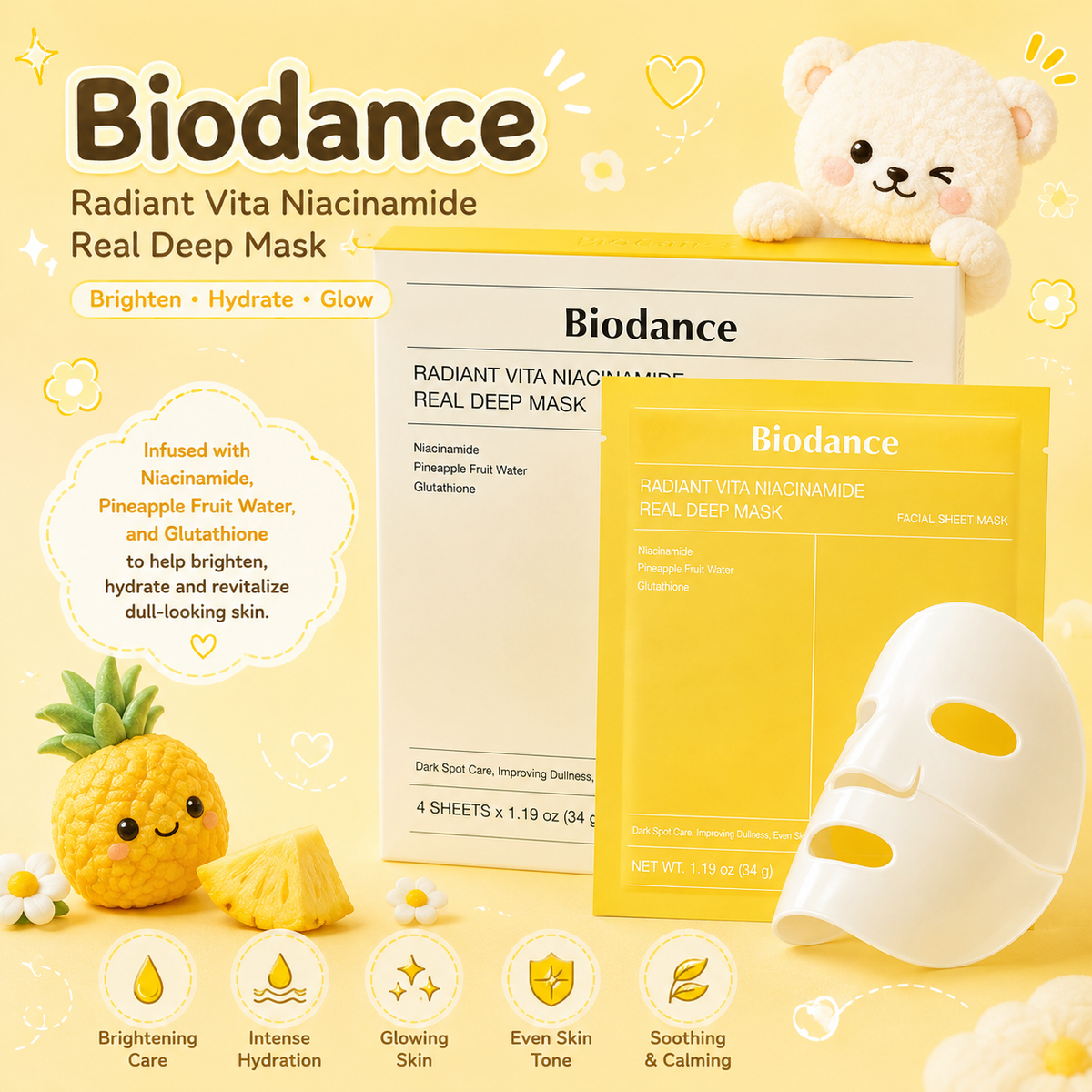 BIODANCE Vita Niacinamide Radiance Real Mask