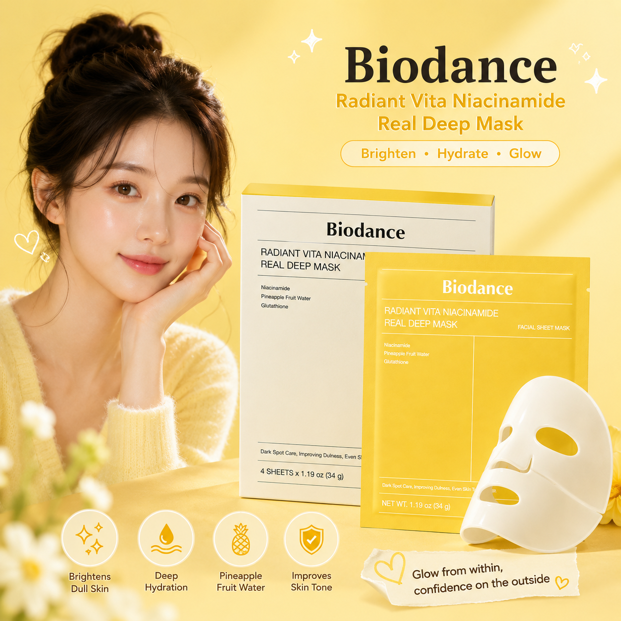 BIODANCE Vita Niacinamide Radiance Real Mask