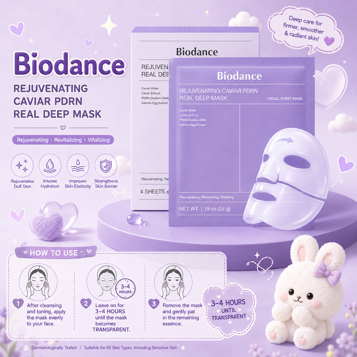 BIODANCE Rejuvenating Caviar PDRN Real Deep Mask