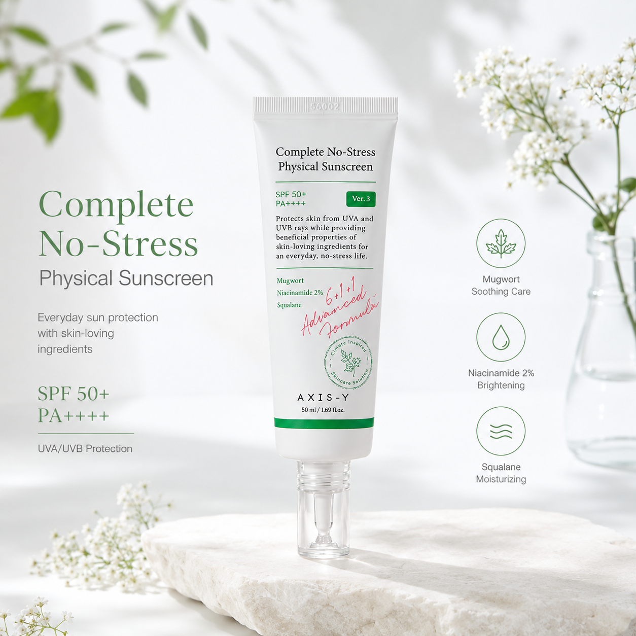 AXIS-Y Complete No-Stress Physical Sunscreen 50ml