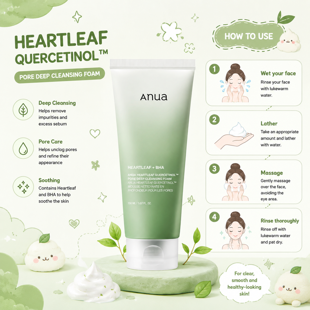 Heartleaf Quercetinol Pore Deep Cleansing Foam