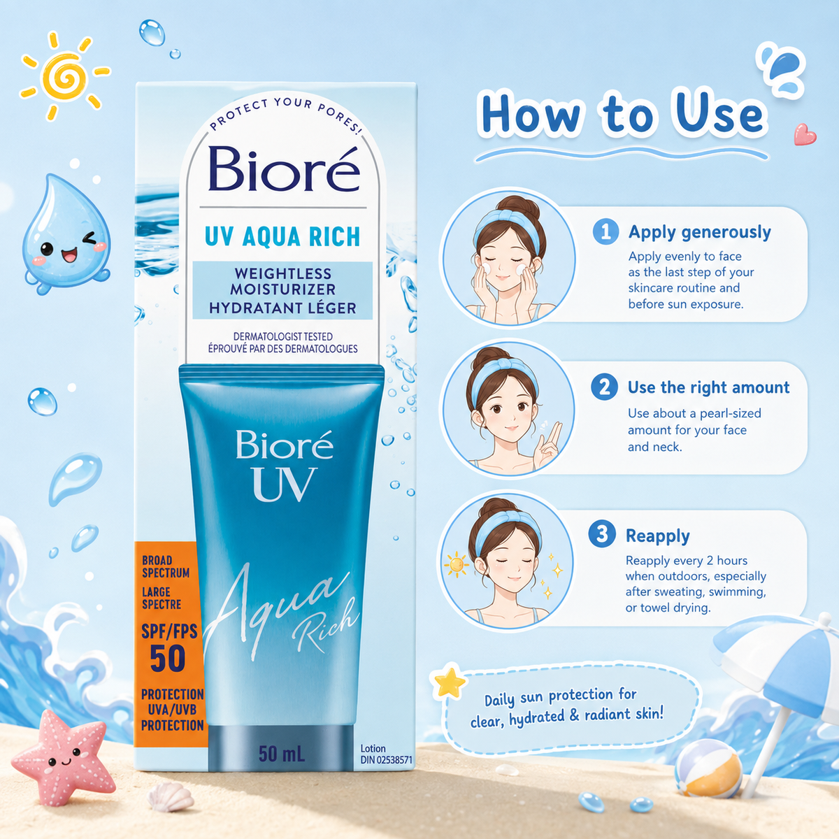 BIORÉ UV Aqua Rich Light Moisturizer SPF 50