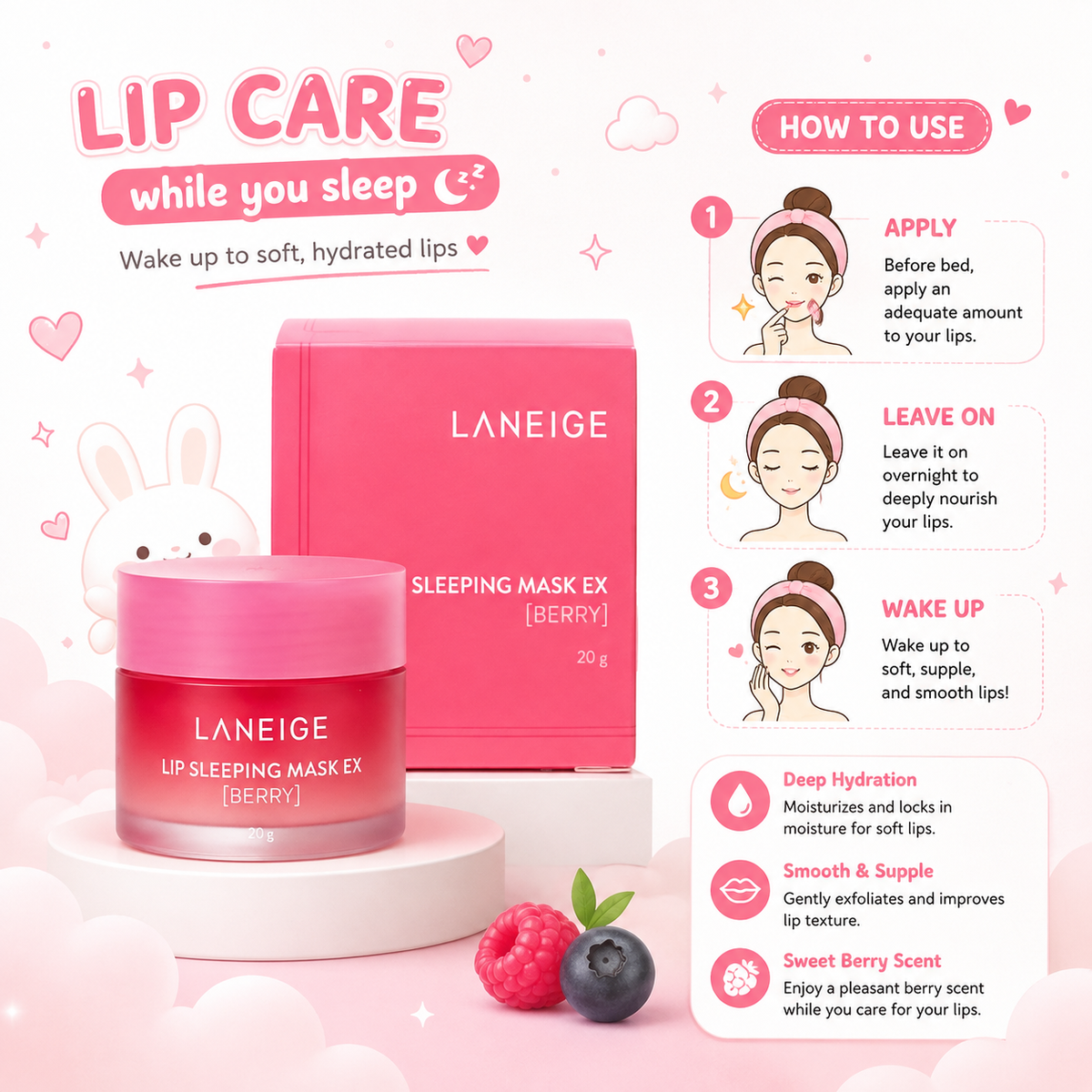 LANEIGE Lip Sleeping Mask – Strawberry