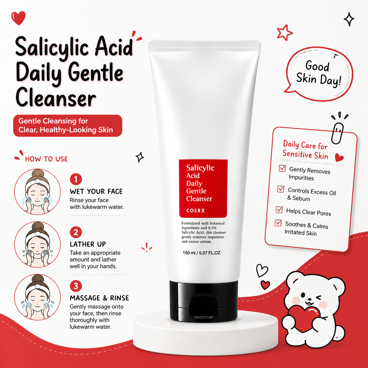 COSRX Salicylic Acid Daily Gentle Cleanser