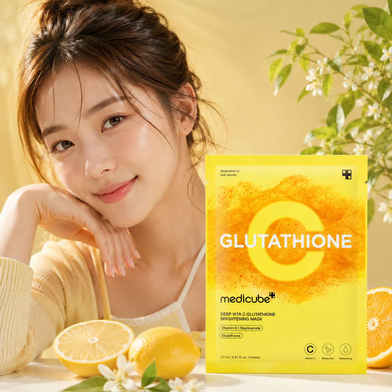 MEDICUBE Deep Vita C Glutathione Brightening Mask