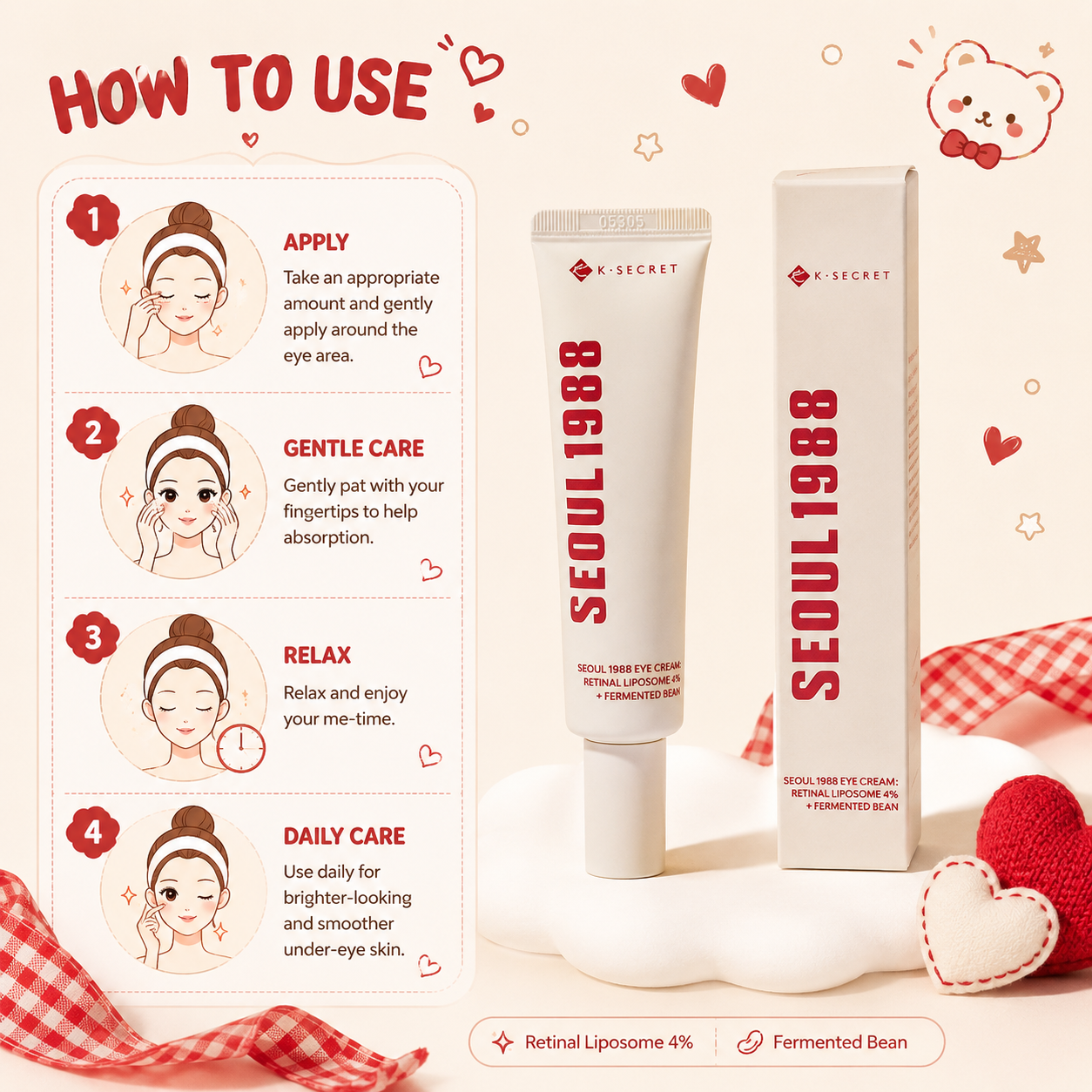 KSECRET Seoul 1988 Eye Cream Retinal Liposome 4% + Fermented Bean 30ml